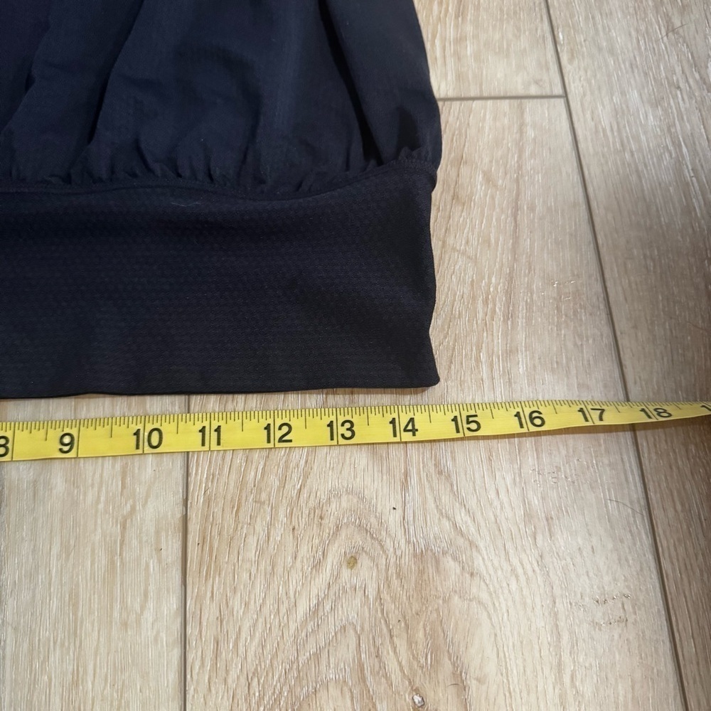 Lululemon black & gray tank top with attached sports bra, razor back, size 4. - Picture 6 of 14